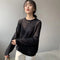 Loose Micro-Openwork Round Neck Pullover